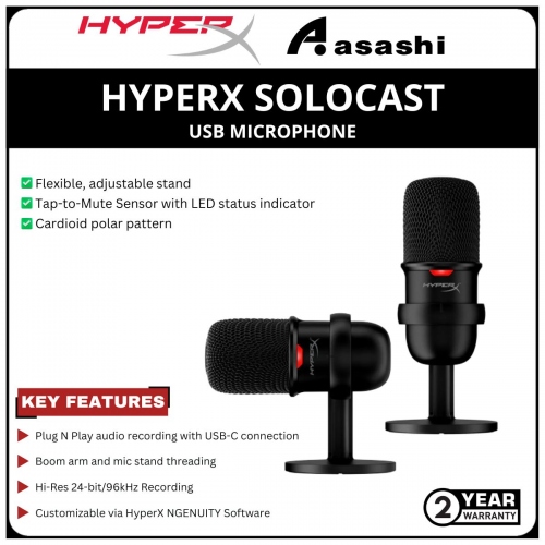 HP HyperX Solocast Black-(4P5P8AA) 2 Years Warranty