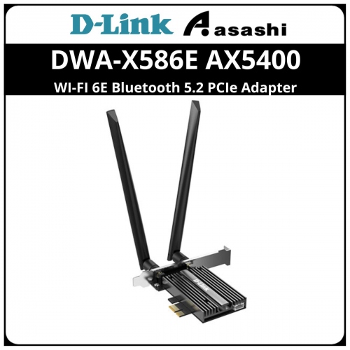 D-Link DWA-X586E AX5400 WI-FI 6E Bluetooth 5.2 PCIe Adapter