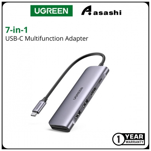 UGREEN 15214 USB-C 3.1 7IN1 DOCKING HDMI 4K@60HZ+2*USB-A 3.0+USB-C 3.1+SD&TF+PD ALUMINUM CASE