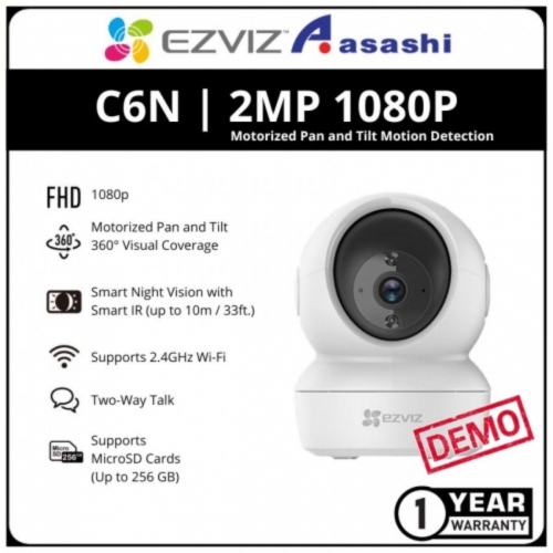 DEMO - Ezviz C6N 1080P FHD Motorized Pan and Tilt Motion Detection Smart Night Vision Wireless IP Camera