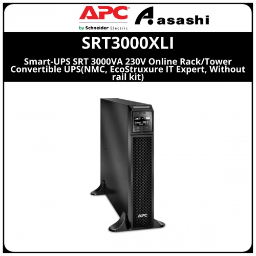 APC SRT3000XLI Smart-UPS SRT 3000VA 230V Online Rack/Tower Convertible UPS(NMC, EcoStruxure IT Expert, Without rail kit)