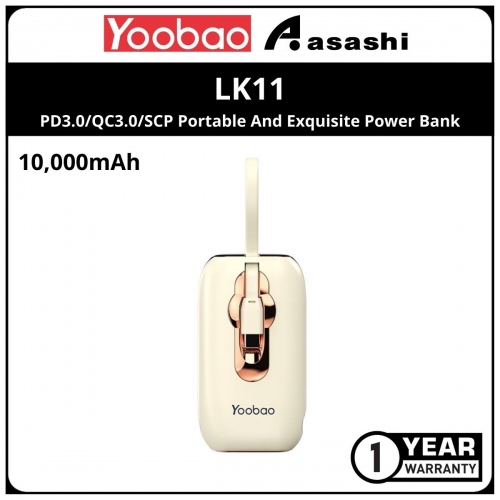 Yoobao LK11 10000mAh PD3.0/QC3.0/SCP Portable And Exquisite Power Bank - Yellow (1 yrs Limited Hardware Warranty)