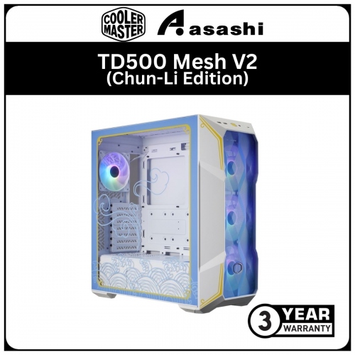 Cooler Master TD500 Mesh V2 (Chun-Li Edition) ATX Casing (4 x ARGB Fan) - White