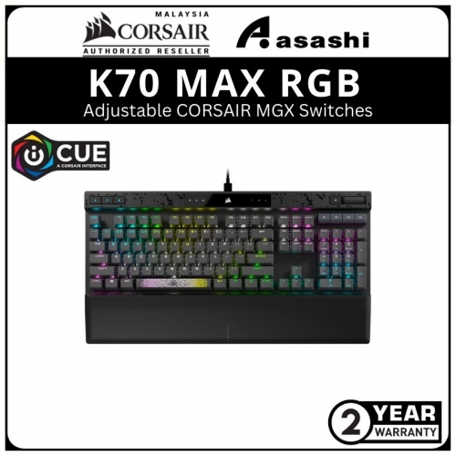 Corsair K70 MAX RGB Magnetic-Mechanical Gaming Keyboard — Adjustable CORSAIR MGX Switches