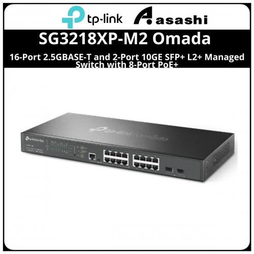 TP-Link SG3218XP-M2 Omada 16-Port 2.5GBASE-T and 2-Port 10GE SFP+ L2+ Managed Switch with 8-Port PoE+