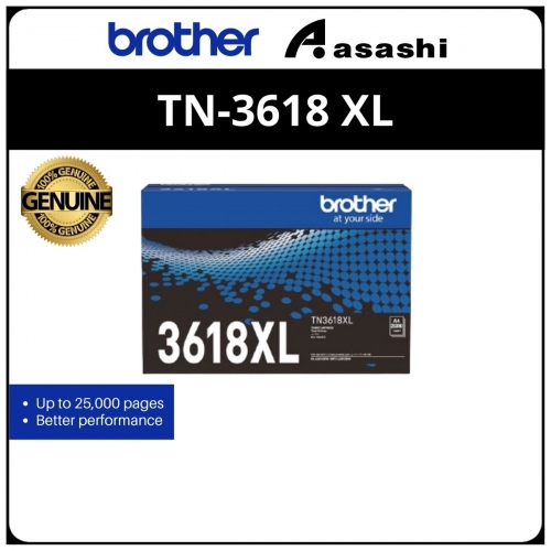 Brother TN-3618 XL Black Toner Cartridge 25000 Pages