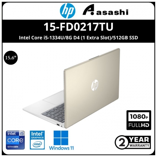 HP 15-fd0217TU Notebook-9J4C5PA- (Intel Core i5-1334U/8G D4 (1 Extra Slot)/512GB SSD/15.6