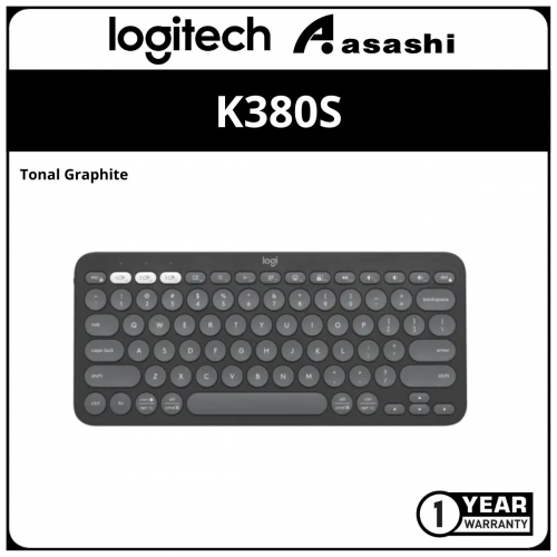 Logitech K380S-Tonal Graphite Multi-Device Bluetooth Keyboard (1 yrs Limited Hardware Warranty)