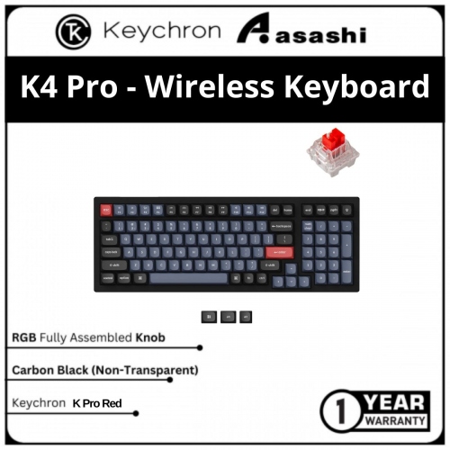 Keychron K4 Pro Hot- Swap RGB Wireless Mechanical Keyboard - Keychron K Pro Red