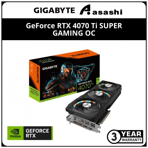 GIGABYTE GeForce RTX 4070 Ti SUPER GAMING OC 16GB GDDR6X Graphic Card (GV-N407TSGAMING OC-16GD)