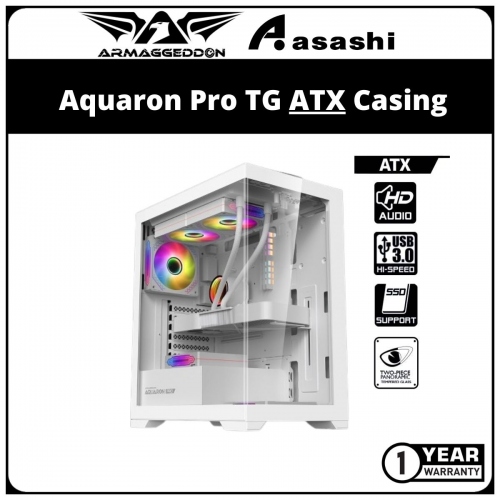 Armaggeddon Aquaron Pro (White) TG ATX Casing