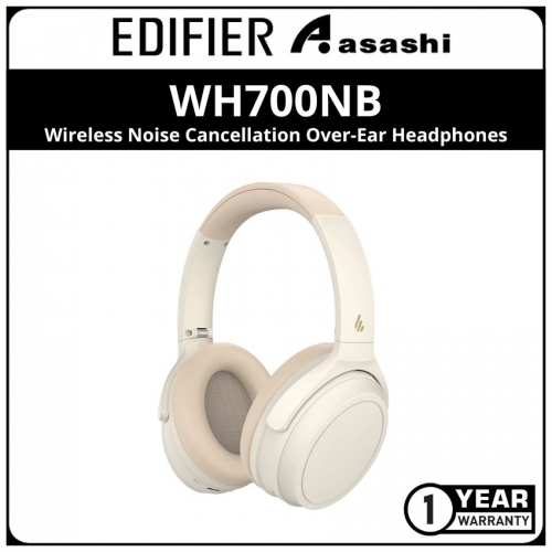 Edifier WH700NB Wireless Noise Cancellation Over-Ear Headphones - Ivory (1 yrs Limited Hardware Warranty)