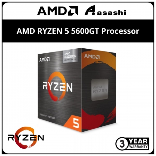 AMD RYZEN 5 5600GT Processor (16M Cache, 6C12T, up to 4.6Ghz, Wraith Stealth Cooler) AM4