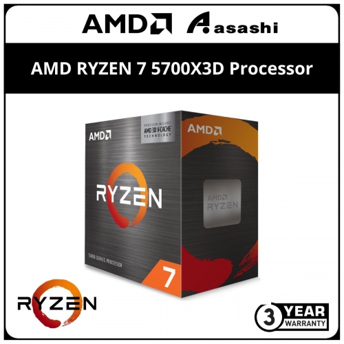 AMD RYZEN 7 5700X3D Processor (96M Cache, 8C16T, up to 4.6Ghz) AM4