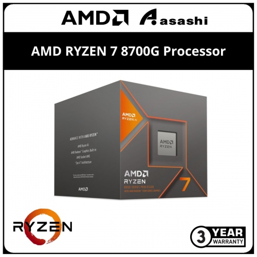 AMD RYZEN 7 8700G Processor (16M Cache, 8C16T, up to 5.1Ghz, AI) AM5