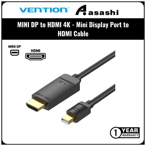 VENTION MINI DP to HDMI (2.0M) 4K Mini Display Port to HDMI Cable