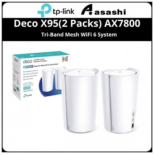 TP-Link Deco X95(2 Packs) AX7800 Tri-Band Mesh WiFi 6 System