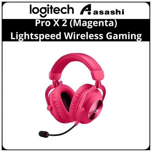 Logitech Pro X 2 (Magenta) Lightspeed Wireless Gaming Headset (981-001276)