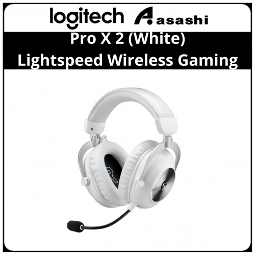 Logitech Pro X 2 (White) Lightspeed Wireless Gaming Headset (981-001276)