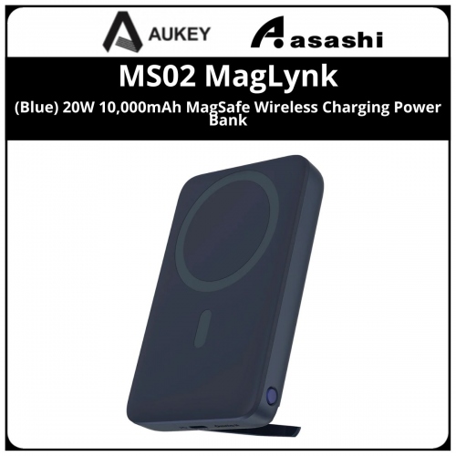 AUKEY MS02 (Blue) MagLynk 20W 10,000mAh MagSafe Wireless Charging Power Bank