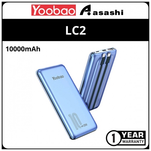 Yoobao LC2 10000mah Power Bank - Blue (1 yrs Limited Hardware Warranty)