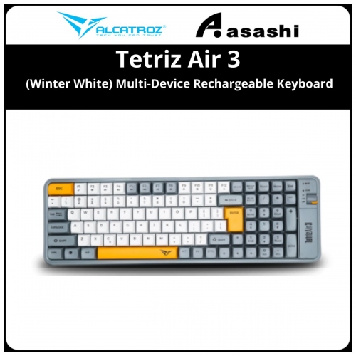 Alcatroz Tetriz Air 3 (Winter White) Multi-Device Rechargeable Keyboard