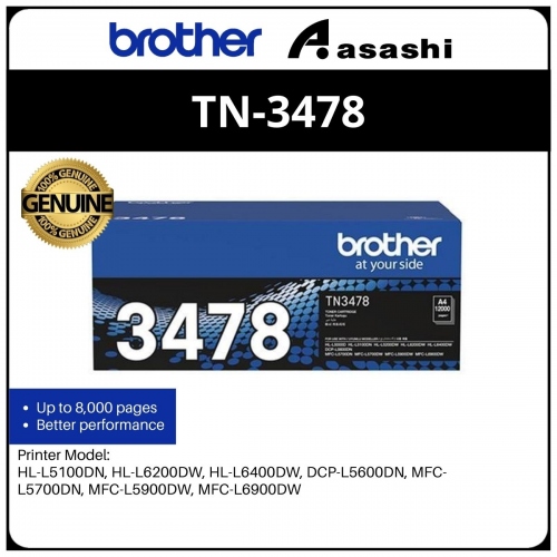 Brother TN-3478 Black Toner Cartridge 12,000 Pages