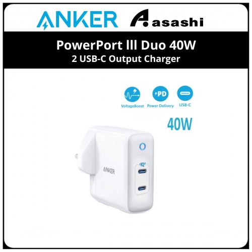 Anker PowerPort lll Duo 40W, 2 USB-C Output Charger