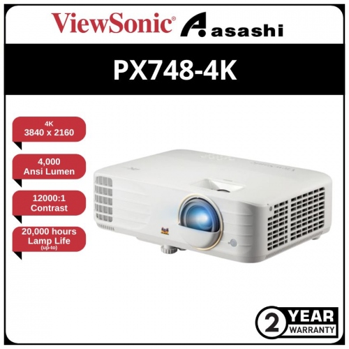 Viewsonic PX748-4K 4000Ansi Lumens, Resolution 38400x2160, Contrast Ratio 12000:1, DLP Projector