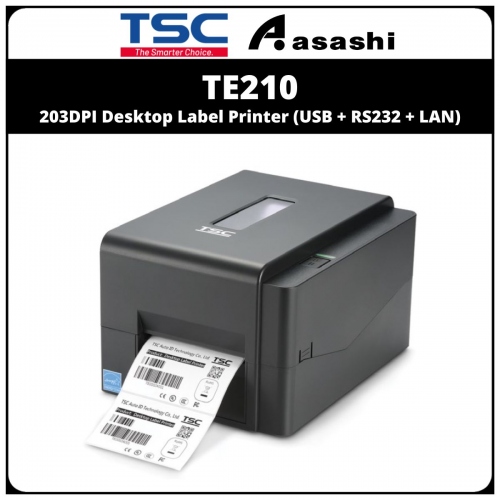 TSC TE210 203DPI Desktop Label Printer (USB + RS232 + LAN)