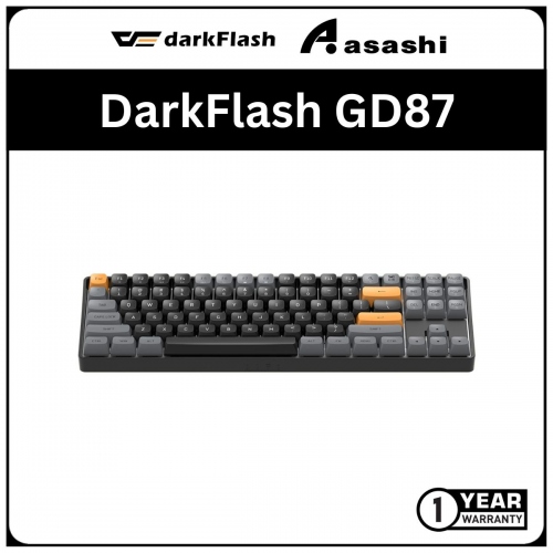 DarkFlash GD87 (Brown Sugar) Dual Mode Wireless 2.4G & USB Hot Swap Mechanical Keyboard (K Yellow Switch)
