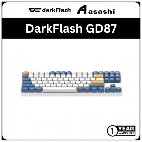 DarkFlash GD87 (Starry Blue) Dual Mode Wireless 2.4G & USB Hot Swap Mechanical Keyboard (K Yellow Switch)