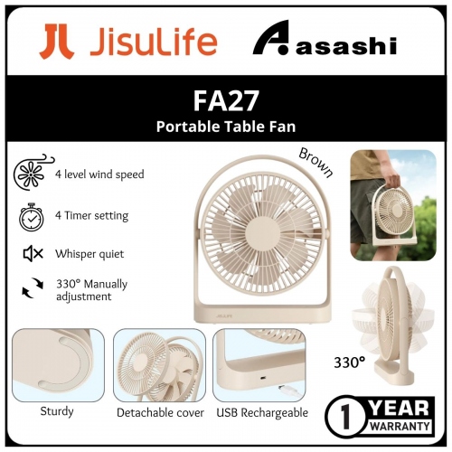 JisuLife FA27 Portable Table Fan - Brown