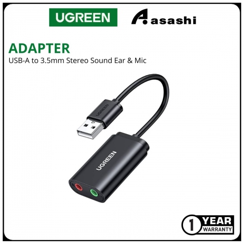 UGreen 30724 USB-A TO 3.5MM EXTERNAL STEREO SOUND EAR&MIC ADAPTER 15CM