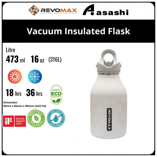 Revomax 473ML / 16oz 316L Vacuum Insulated Flask - Soft White