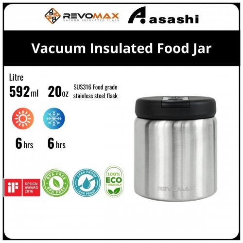 Revomax 20oz Double Wall Vacuum Insulated Food Jar - Galaxy Silver