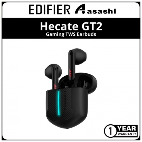 Edifier Hecate GT2 Gaming TWS Earbuds - Black (1 yrs Limited Hardware Warranty)