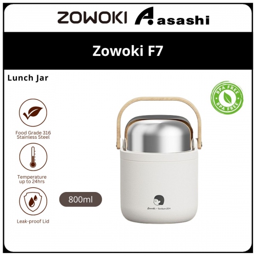 Zowoki F7-800ml Stewing Lunch Jar - White XH