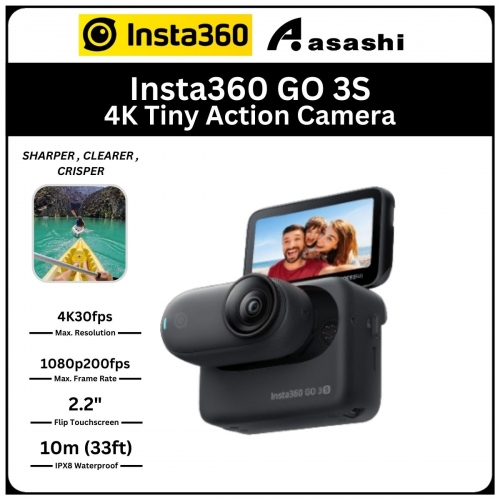 Insta360 GO 3S (128gb) 4K Tiny Action Camera - MidNightBlack