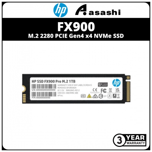 HP FX900 1TB M.2 2280 PCIE Gen4 x4 NVMe SSD (Up to 7400MB/s Read & 6400MB/s Write)