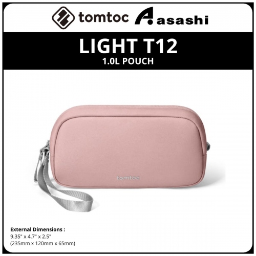 Tomtoc T12S1P1 Light T12 Electronics Accessories Pouch - 1L (Pink)