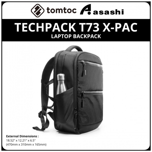 Tomtoc T73M1D1 (Black) TECHPACK T73 X-PAC Laptop Backpack