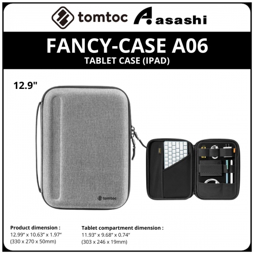 Tomtoc B06B1G2 (Grey) FANCY-CASE A06 Tablet Case (Ipad) 12.9 Inch Plus