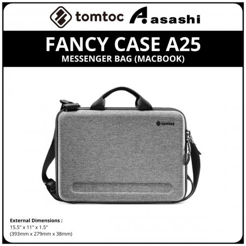 Tomtoc A25F2G2 (Grey) FANCY CASE A25 (MACBOOK) 16inch Laptop Messenger Bag