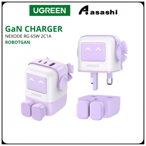 UGREEN NEXODE RG 65W 2C1A ROBOTGAN FAST CHARGER (Purple)