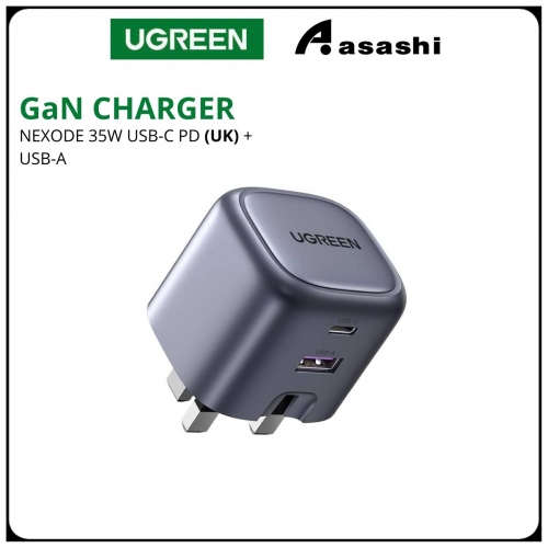 UGREEN 15540 NEXODE 35W USB-C PD + USB-A GAN FAST CHARGER (SPACE GRAY)