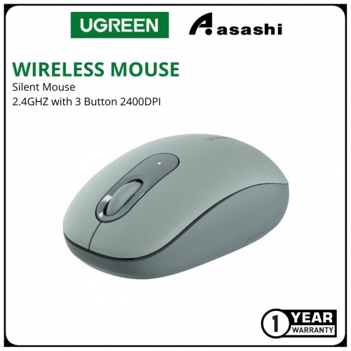 UGREEN 90672 WIRELESS SILENT MOUSE MU105 2.4G 3 BUTTON & 2400DPI (Green)