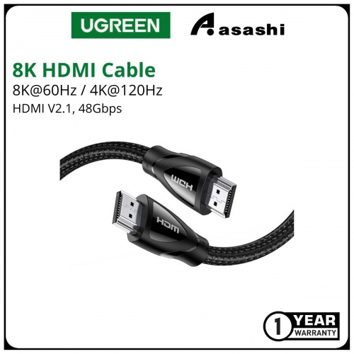 UGREEN 80405 8K HDMI Cable (5.0M) 8K@60Hz / 4K@120Hz HDMI V2.1, 48Gbps