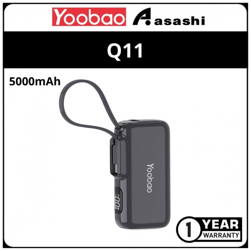 Yoobao Q11 5000mAh 5V/2.1A Mini Size Power Bank - Black (1 yrs Limited Hardware Warranty)