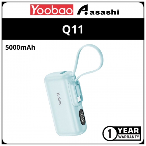 Yoobao Q11 5000mAh 5V/2.1A Mini Size Power Bank - Blue (1 yrs Limited Hardware Warranty)